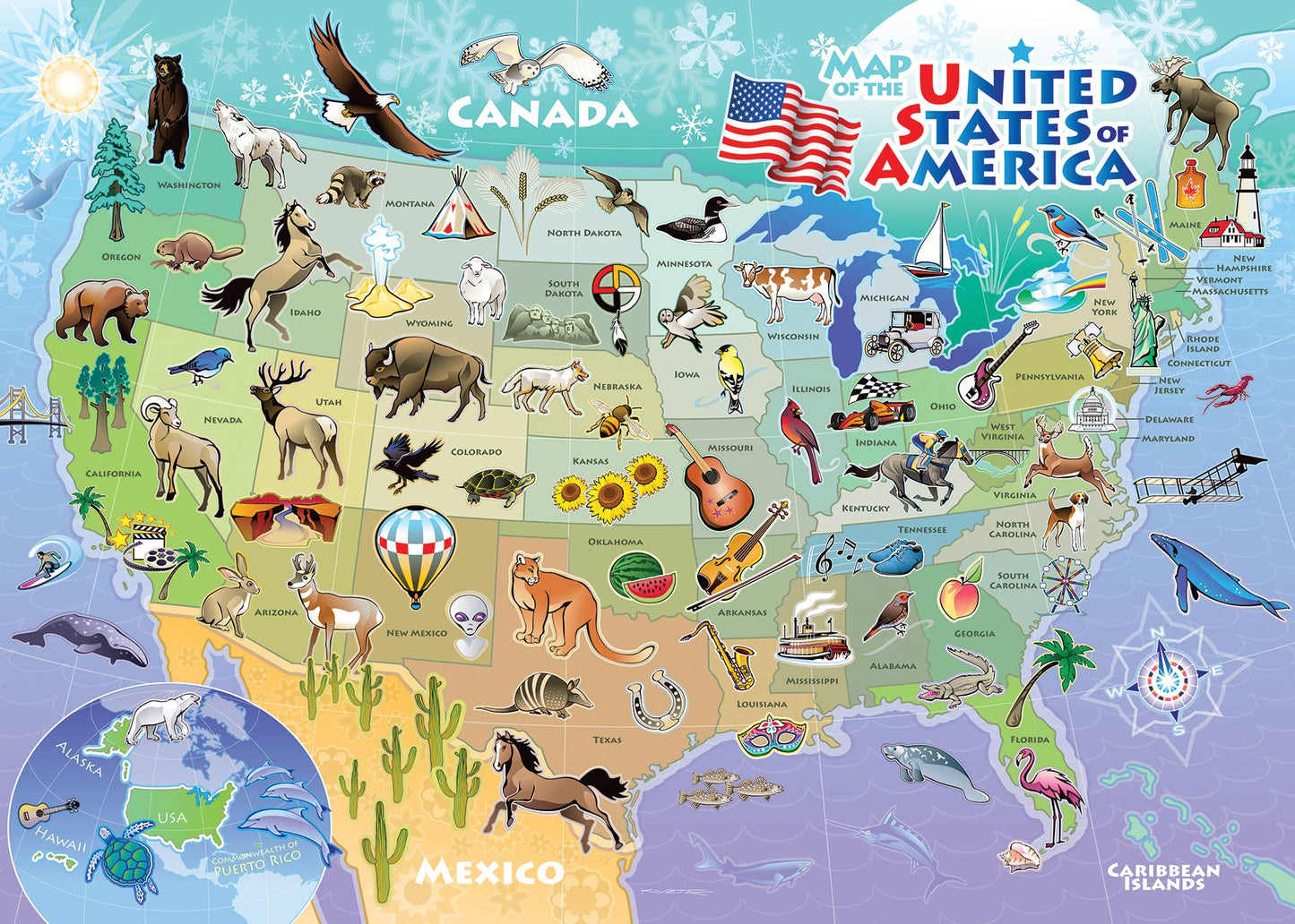 USA Map (Tray) 35pc puzzle