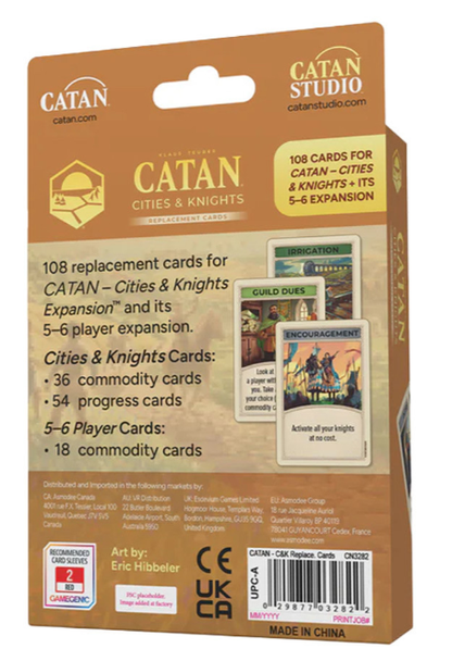 Catan Cities and Knights Replacement Cards