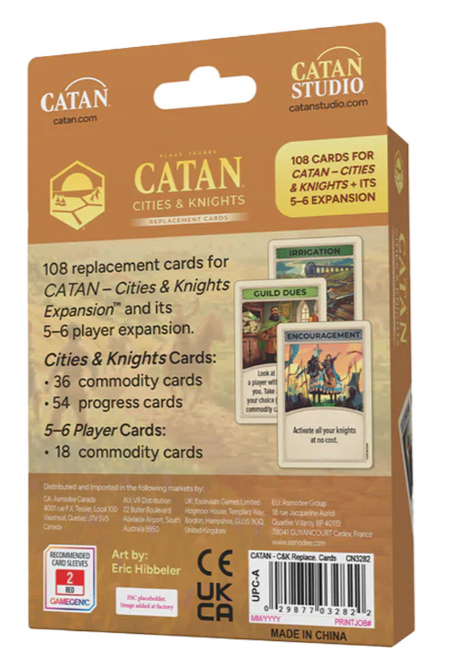 Catan Cities and Knights Replacement Cards