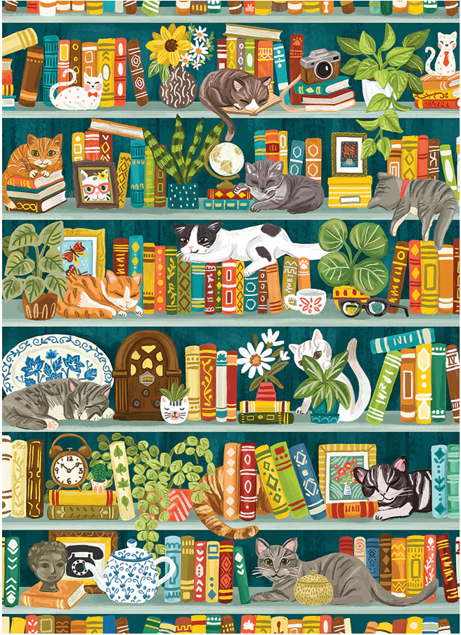 The Purrfect Bookshelf (1000 Piece)