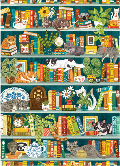 The Purrfect Bookshelf (1000 Piece)
