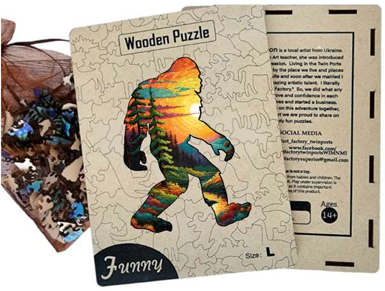 Sasquatch Sunset Wooden Puzzle