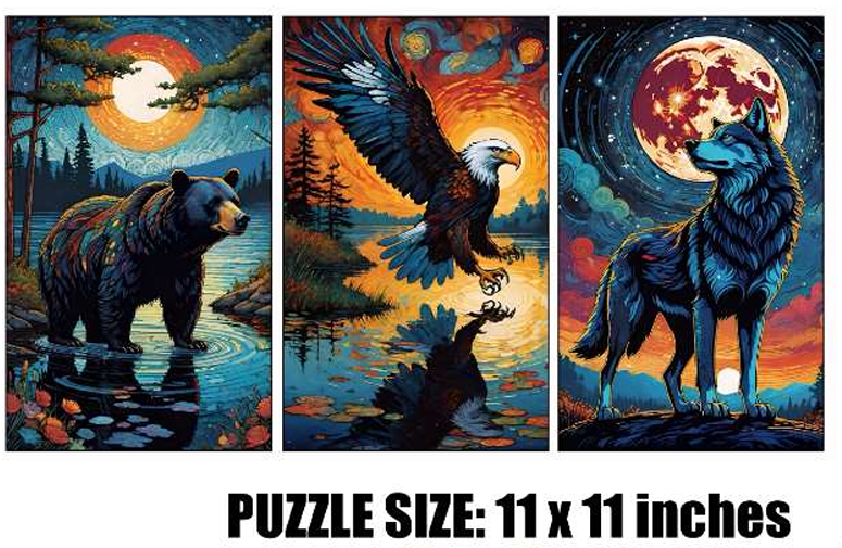 Bear/Eagle/Wolf Wooden Puzzle