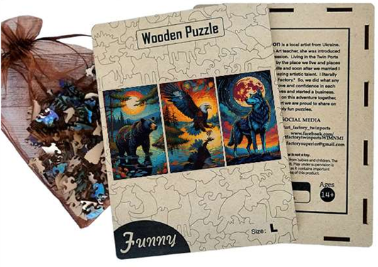 Bear/Eagle/Wolf Wooden Puzzle