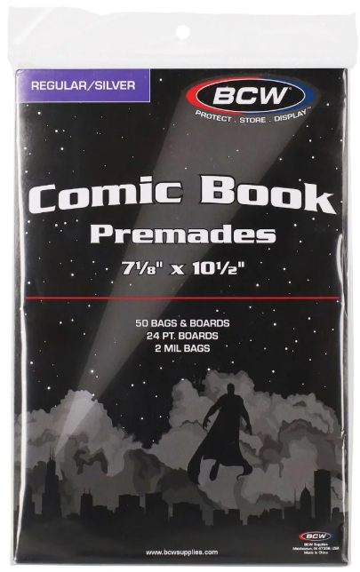 Premade Silver Comic Bag and Board
