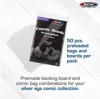 Premade Silver Comic Bag and Board