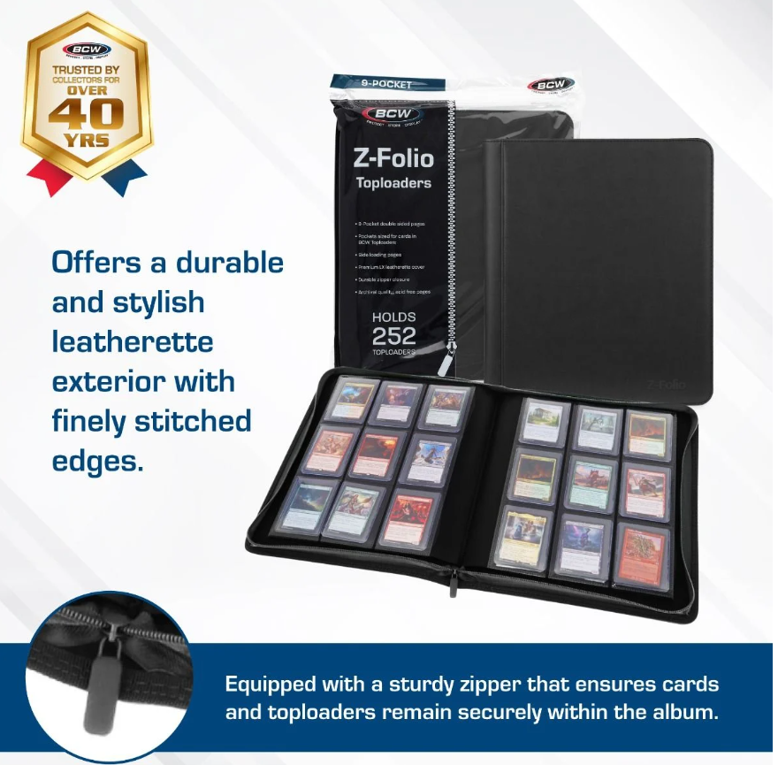 Z-Folio 9-Pocket LX Album - Toploaders - Black