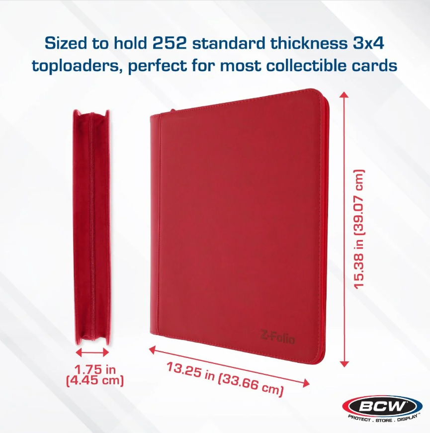 Z-Folio 9-Pocket LX Album - Toploaders - Red