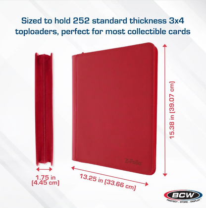 Z-Folio 9-Pocket LX Album - Toploaders - Red
