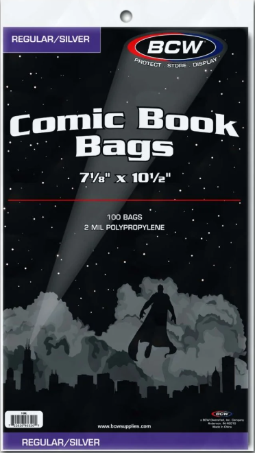 Silver/Regular Comic Bags (pk of 100)