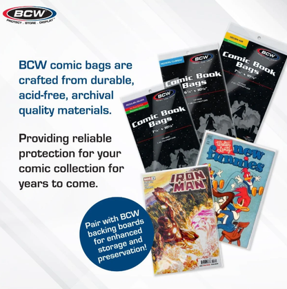 Silver/Regular Comic Bags (pk of 100)