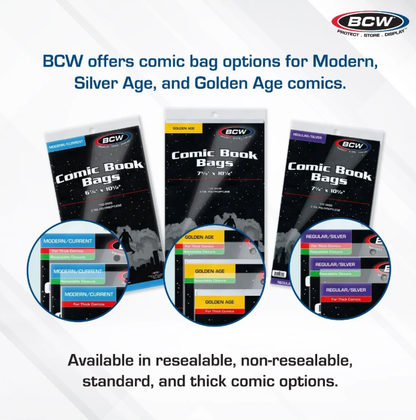 Silver/Regular Comic Bags (pk of 100)