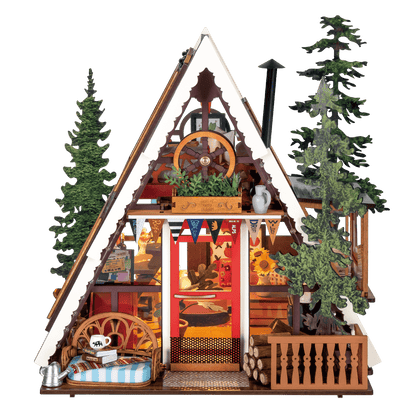DIY Miniature House Kit: A-Frame Cabin