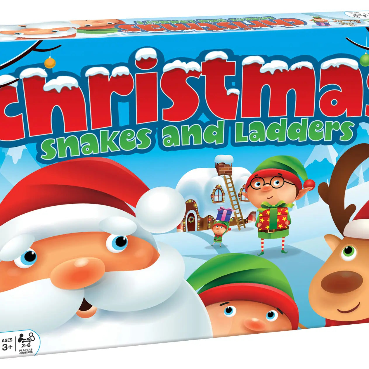 Christmas Snakes and Ladders Board Game For Ages 3+