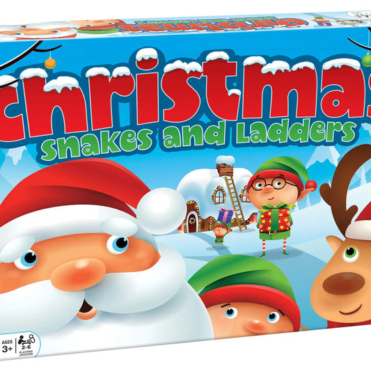 Christmas Snakes and Ladders Board Game For Ages 3+