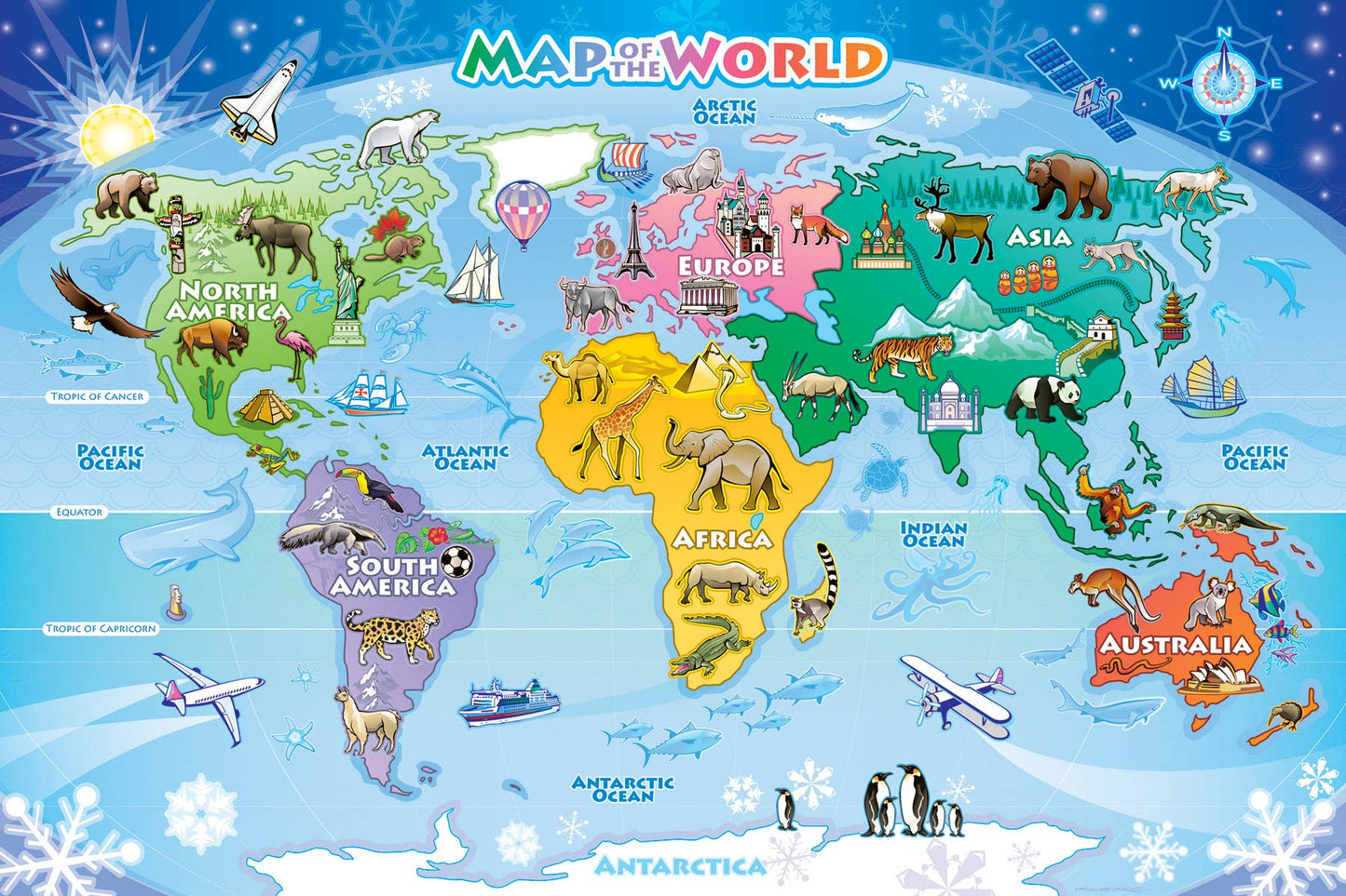 Map of the World 48pc floor puzzle