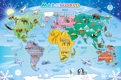 Map of the World 48pc floor puzzle