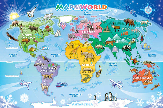 Map of the World 48pc floor puzzle