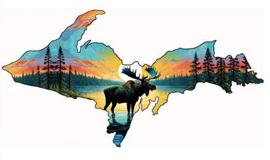 UP Moose Sunset Wooden Puzzle