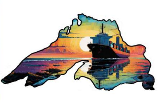Lake Superior Ship Sunset