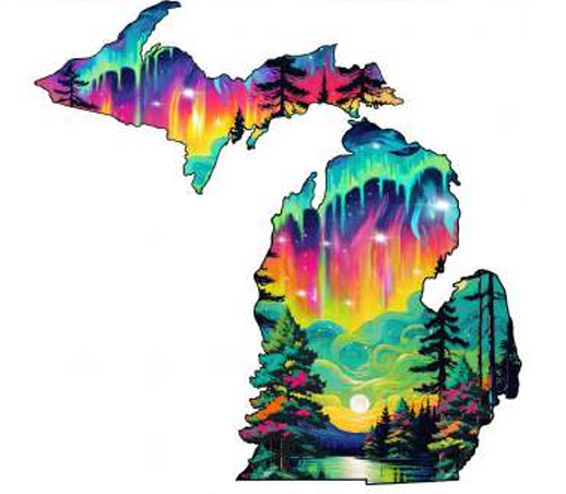 Michigan Northern Lights Wooden Puzzle