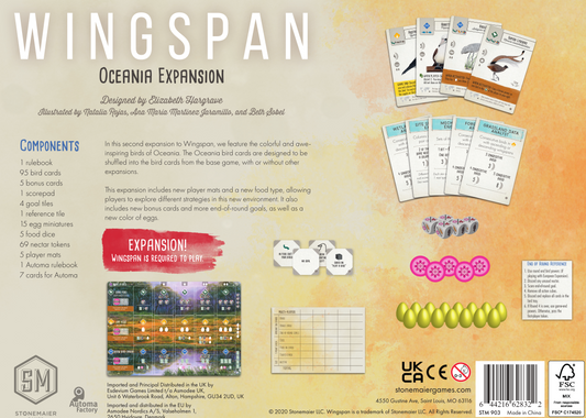 Wingspan Oceania Expansion