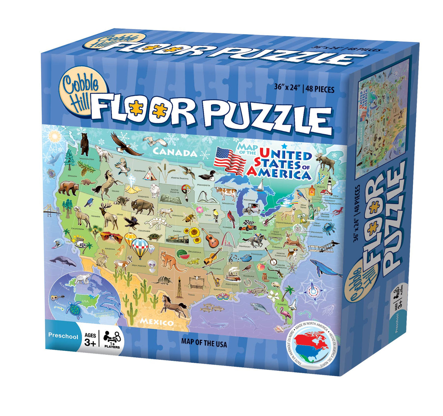 Map of the USA 48pc floor puzzle