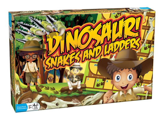 Dinosaur Snakes and Ladders Board Game, 3+