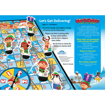 Christmas Snakes and Ladders Board Game For Ages 3+