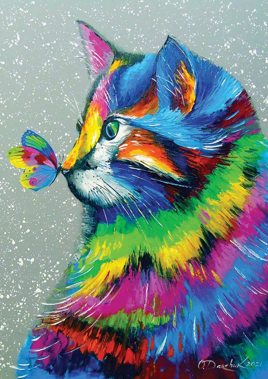 Bright Cat and Butterfly 1000pc Enjoy Puzzle